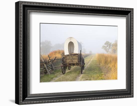 Wagon along the Oregon Trail at Whitman Mission, Walla Walla, Washington State-Brent Bergherm-Framed Photographic Print