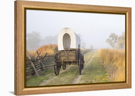 Wagon along the Oregon Trail at Whitman Mission, Walla Walla, Washington State-Brent Bergherm-Framed Premier Image Canvas