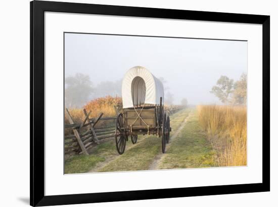 Wagon along the Oregon Trail at Whitman Mission, Walla Walla, Washington State-Brent Bergherm-Framed Premium Photographic Print