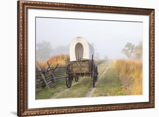 Wagon along the Oregon Trail at Whitman Mission, Walla Walla, Washington State-Brent Bergherm-Framed Premium Photographic Print