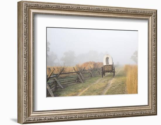 Wagon along the Oregon Trail at Whitman Mission, Walla Walla, Washington State-Brent Bergherm-Framed Photographic Print