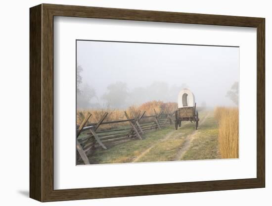 Wagon along the Oregon Trail at Whitman Mission, Walla Walla, Washington State-Brent Bergherm-Framed Photographic Print