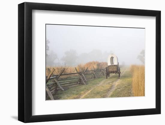 Wagon along the Oregon Trail at Whitman Mission, Walla Walla, Washington State-Brent Bergherm-Framed Photographic Print