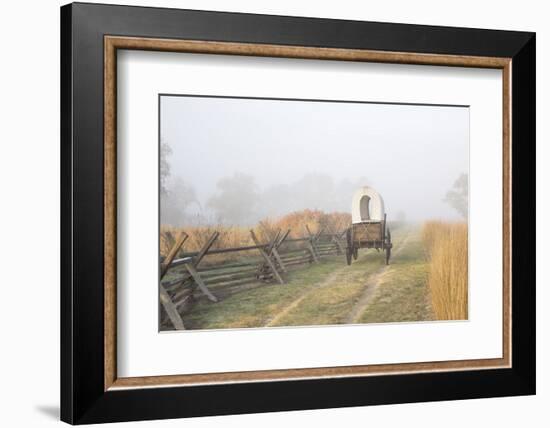 Wagon along the Oregon Trail at Whitman Mission, Walla Walla, Washington State-Brent Bergherm-Framed Photographic Print