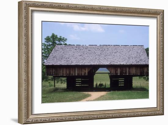 Wagon in a Cantilevered Barn, Cades Cove, Great Smoky Mountains National Park, Tennessee-null-Framed Photographic Print