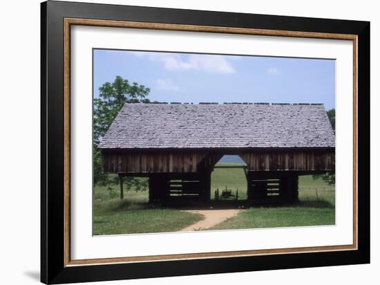 Wagon in a Cantilevered Barn, Cades Cove, Great Smoky Mountains National Park, Tennessee-null-Framed Photographic Print