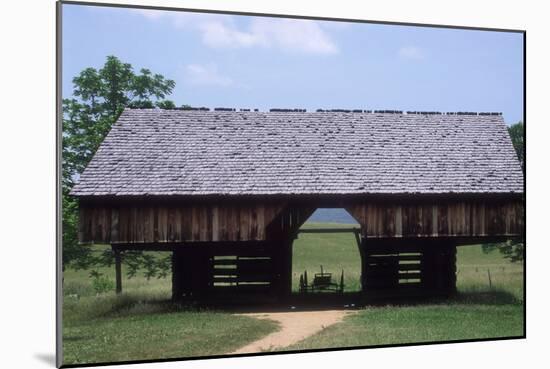 Wagon in a Cantilevered Barn, Cades Cove, Great Smoky Mountains National Park, Tennessee-null-Mounted Photographic Print