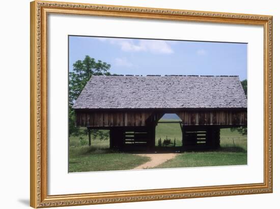 Wagon in a Cantilevered Barn, Cades Cove, Great Smoky Mountains National Park, Tennessee-null-Framed Photographic Print