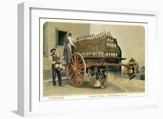 Wagon Loaded with Chianti Bottles-null-Framed Art Print