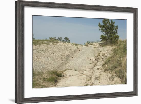 Wagon Ruts of the Oregon Trail Near Guernsey, Wyoming-null-Framed Photographic Print