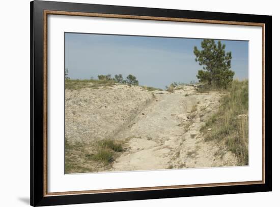 Wagon Ruts of the Oregon Trail Near Guernsey, Wyoming-null-Framed Photographic Print