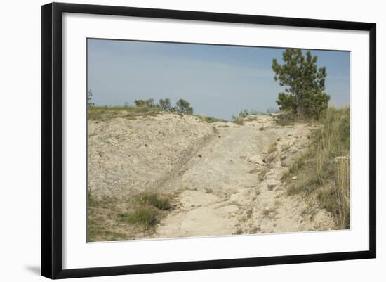 Wagon Ruts of the Oregon Trail Near Guernsey, Wyoming--Framed Photographic Print