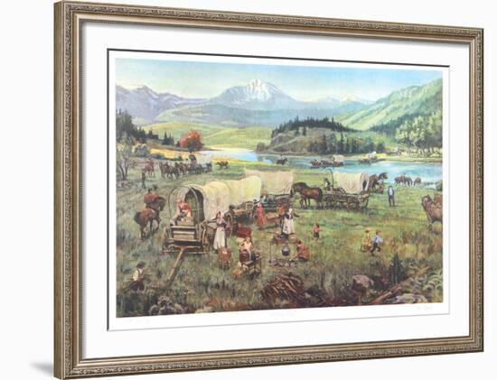 Wagon's West-David K^ Stone-Framed Collectable Print