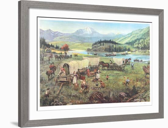 Wagon's West-David K^ Stone-Framed Collectable Print