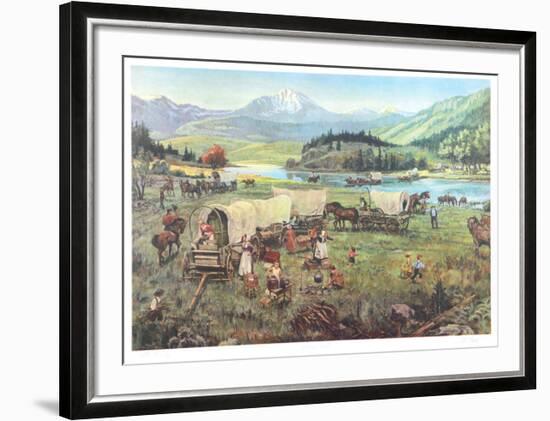 Wagon's West-David K^ Stone-Framed Collectable Print