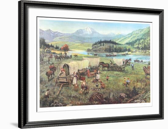 Wagon's West-David K^ Stone-Framed Collectable Print