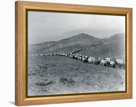 Wagon Train - Oregon Trail Wagon Train Reenactment, 1935-Ashael Curtis-Framed Premier Image Canvas