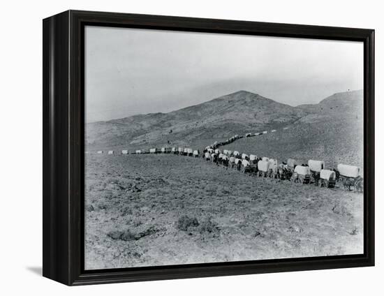 Wagon Train - Oregon Trail Wagon Train Reenactment, 1935-Ashael Curtis-Framed Premier Image Canvas