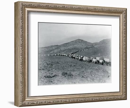 Wagon Train - Oregon Trail Wagon Train Reenactment, 1935-Ashael Curtis-Framed Giclee Print