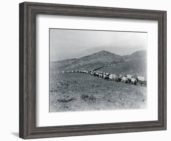 Wagon Train - Oregon Trail Wagon Train Reenactment, 1935-Ashael Curtis-Framed Giclee Print