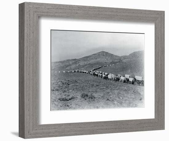 Wagon Train - Oregon Trail Wagon Train Reenactment, 1935-Ashael Curtis-Framed Giclee Print