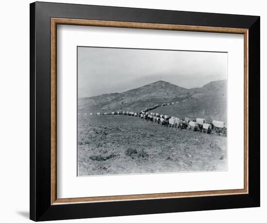 Wagon Train - Oregon Trail Wagon Train Reenactment, 1935-Ashael Curtis-Framed Giclee Print