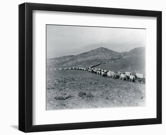 Wagon Train - Oregon Trail Wagon Train Reenactment, 1935-Ashael Curtis-Framed Giclee Print