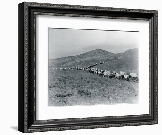 Wagon Train - Oregon Trail Wagon Train Reenactment, 1935-Ashael Curtis-Framed Giclee Print