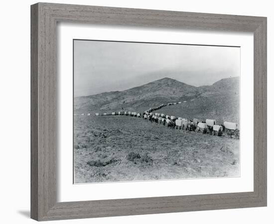 Wagon Train - Oregon Trail Wagon Train Reenactment, 1935-Ashael Curtis-Framed Giclee Print