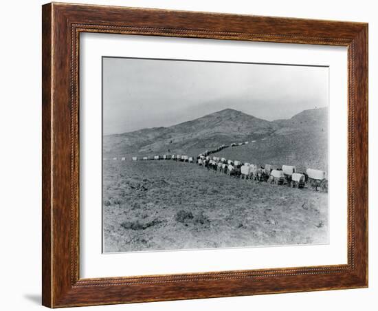 Wagon Train - Oregon Trail Wagon Train Reenactment, 1935-Ashael Curtis-Framed Giclee Print