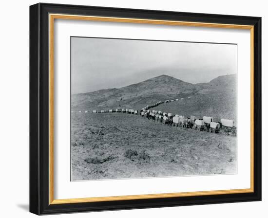 Wagon Train - Oregon Trail Wagon Train Reenactment, 1935-Ashael Curtis-Framed Giclee Print