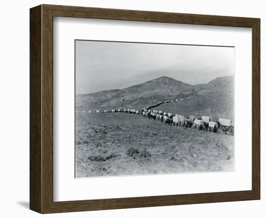 Wagon Train - Oregon Trail Wagon Train Reenactment, 1935-Ashael Curtis-Framed Premium Giclee Print