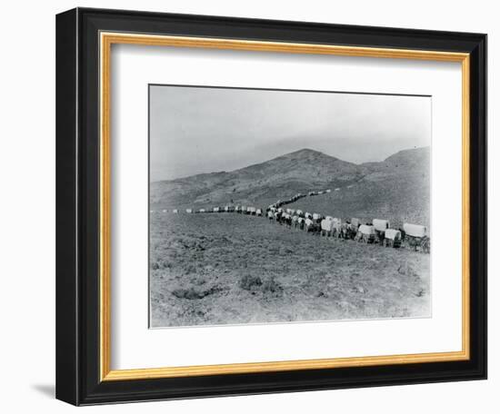Wagon Train - Oregon Trail Wagon Train Reenactment, 1935-Ashael Curtis-Framed Premium Giclee Print