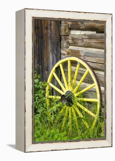 Wagon Wheel in Old Gold Town Barkersville, British Columbia, Canada-Michael DeFreitas-Framed Premier Image Canvas