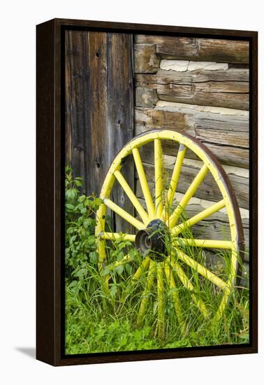 Wagon Wheel in Old Gold Town Barkersville, British Columbia, Canada-Michael DeFreitas-Framed Premier Image Canvas