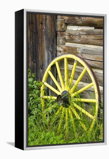 Wagon Wheel in Old Gold Town Barkersville, British Columbia, Canada-Michael DeFreitas-Framed Premier Image Canvas