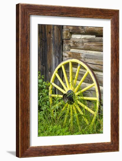 Wagon Wheel in Old Gold Town Barkersville, British Columbia, Canada-Michael DeFreitas-Framed Photographic Print