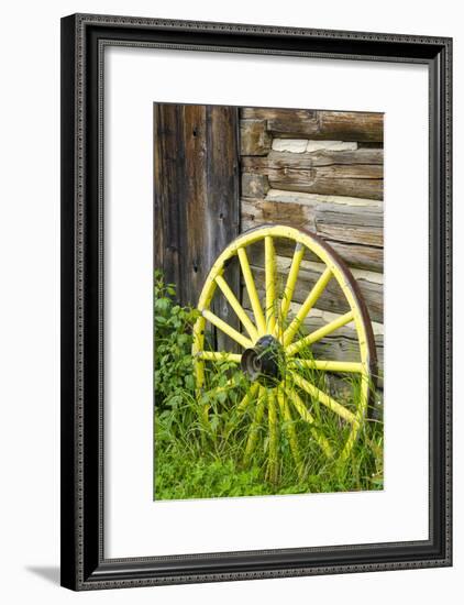 Wagon Wheel in Old Gold Town Barkersville, British Columbia, Canada-Michael DeFreitas-Framed Photographic Print