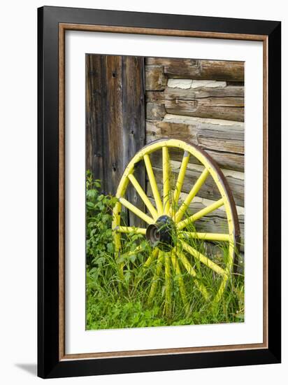 Wagon Wheel in Old Gold Town Barkersville, British Columbia, Canada-Michael DeFreitas-Framed Photographic Print