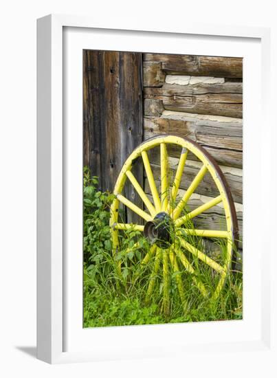 Wagon Wheel in Old Gold Town Barkersville, British Columbia, Canada-Michael DeFreitas-Framed Photographic Print