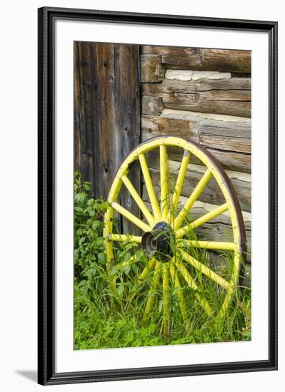 Wagon Wheel in Old Gold Town Barkersville, British Columbia, Canada-Michael DeFreitas-Framed Photographic Print