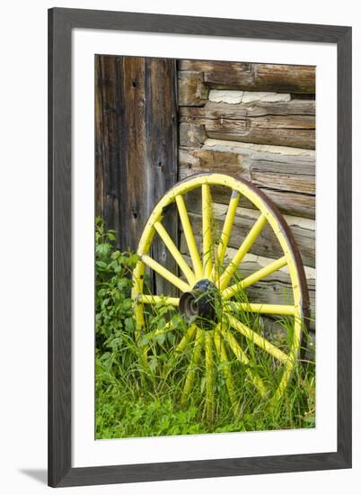 Wagon Wheel in Old Gold Town Barkersville, British Columbia, Canada-Michael DeFreitas-Framed Photographic Print