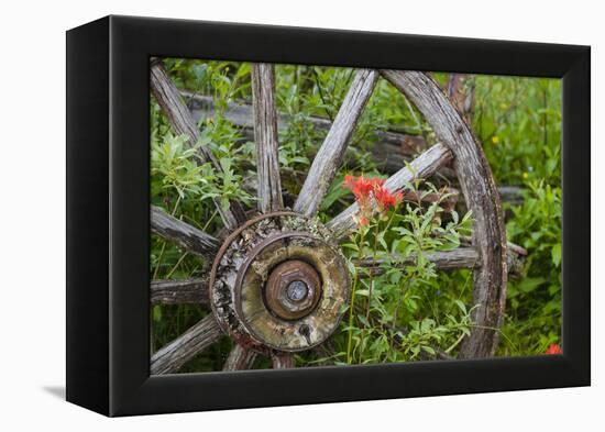 Wagon Wheel in Old Gold Town Barkersville, British Columbia, Canada-Michael DeFreitas-Framed Premier Image Canvas