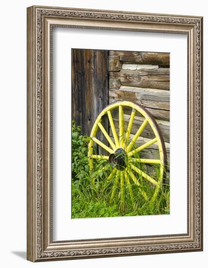 Wagon Wheel in Old Gold Town Barkersville, British Columbia, Canada-Michael DeFreitas-Framed Photographic Print