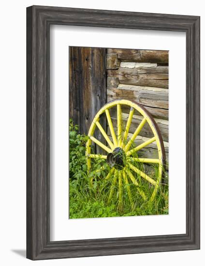 Wagon Wheel in Old Gold Town Barkersville, British Columbia, Canada-Michael DeFreitas-Framed Photographic Print