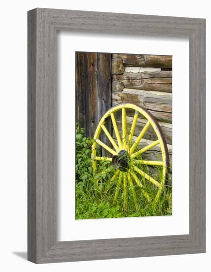 Wagon Wheel in Old Gold Town Barkersville, British Columbia, Canada-Michael DeFreitas-Framed Photographic Print