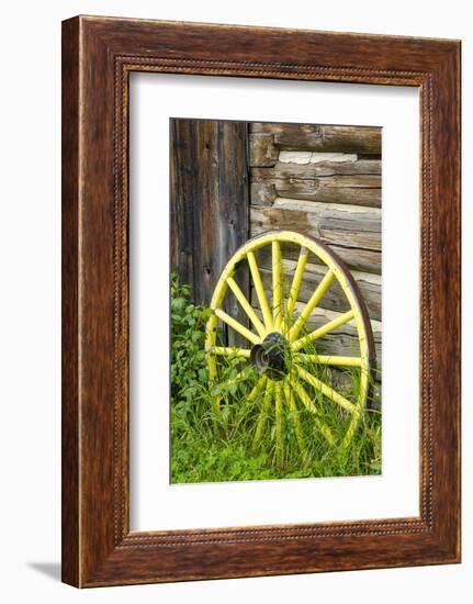 Wagon Wheel in Old Gold Town Barkersville, British Columbia, Canada-Michael DeFreitas-Framed Photographic Print