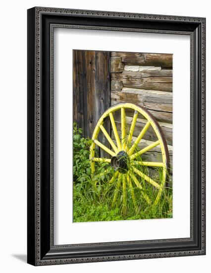 Wagon Wheel in Old Gold Town Barkersville, British Columbia, Canada-Michael DeFreitas-Framed Photographic Print