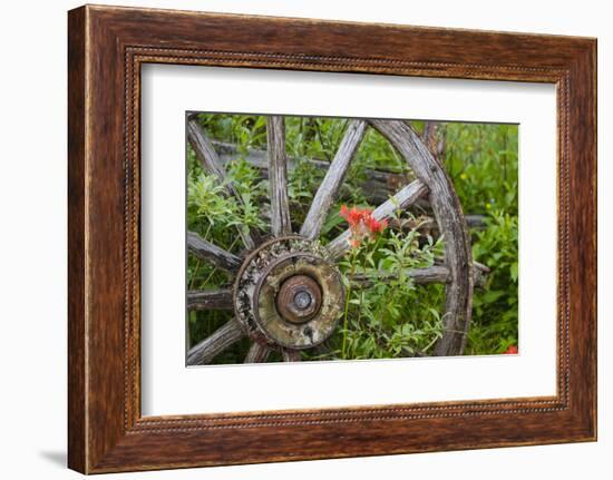 Wagon Wheel in Old Gold Town Barkersville, British Columbia, Canada-Michael DeFreitas-Framed Photographic Print