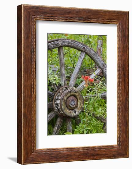 Wagon Wheel in Old Gold Town Barkersville, British Columbia, Canada-Michael DeFreitas-Framed Photographic Print